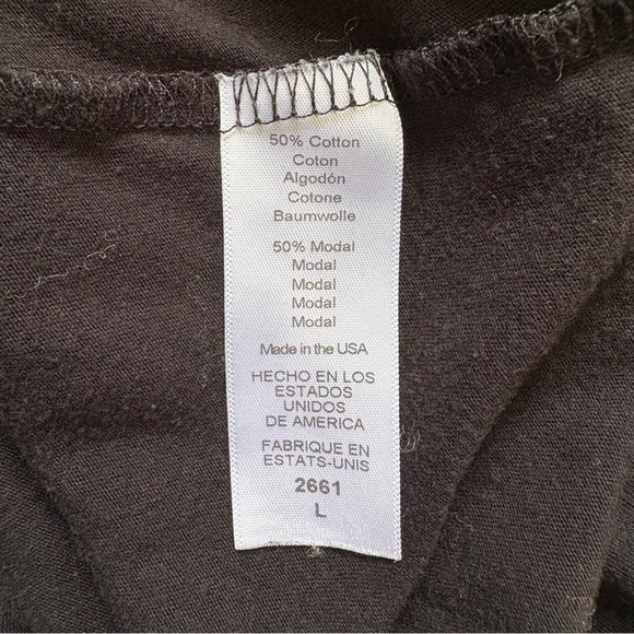 Michael Stars V-Neck Short Sleeve Basic Tee Black Womens Large - Picture 4 of 6